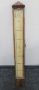 A continental mahogany cased stick barometer