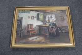 A 20th century continental school oil on canvas,