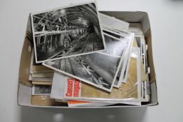 A box of photographic ephemera including mining interest,