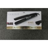 A boxed set of Genesis Diva hair straighteners