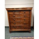 A Victorian mahogany chest of six drawers,