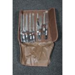 A Waltmann & Sohn nine-piece chef's knife set, in carry case, brand new and never used.