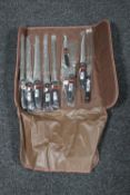 A Waltmann & Sohn nine-piece chef's knife set, in carry case, brand new and never used.