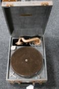 An early 20th century Wondertone table top record player