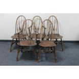 Five Ercol elm spindle back dining chairs