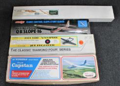 Four boxed model aircraft to include a Dynaflite Bird of Flight,