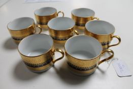 Seven Faberge Imperial Heritage gilded coffee cups