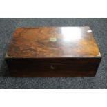 A Victorian walnut brass bound box