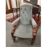 A Victorian mahogany gentleman's armchair,