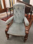 A Victorian mahogany gentleman's armchair,