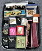 Two trays of costume and fashion jewellery