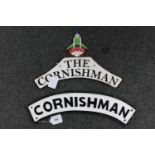 Two metal railway signs : Cornishman.