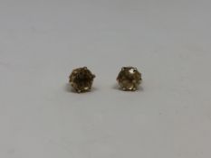 A pair of 9ct gold citrine earrings CONDITION REPORT: 1.6g.