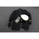 A naval jacket and a cap, buttons, epaulettes,