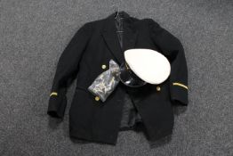 A naval jacket and a cap, buttons, epaulettes,