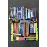 Two boxes of assorted books : air craft, novels,