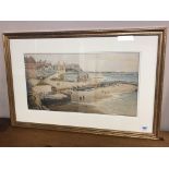 Bernard Benedict Hemy : Cullercoats Bay, watercolour, 50 cm x 26 cm, signed and dated 1896.