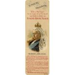 SINGER, bookmarks, Queen Victoria, 53 x 164mm, creased, FR