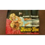 CINEMA, quad poster, Jules Et Jim, 1962 François, folded, VG