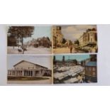 POSTCARDS, Leicester, topographical selection, inc. Town Hall, Abbey, Market Place, Granby Street,
