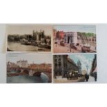 POSTCARDS, London, topographical selection, inc. Rotten Row, Brompton Oratory, Waterloo Place,