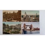 POSTCARDS, London, inc. Trafalgar Square, Thames, Tower Bridge, St James Palace, Parliament