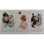 GLAMOUR, postcards, Harrison Fisher, inc. A Fair Driver, Vanity, The Bride, Serenade, Behave, The