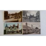 POSTCARDS, topographical selection, inc. Woodleigh Dulverton, Sarre Thanet, Dunster Market, Wandle