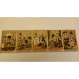 JACKSONS, five-panel concertina advert booklet, humorous domestic scenes, chewing tobacco issue, VG