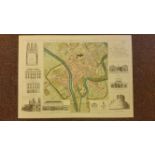 MAP, reproduction of A Plan Of The City Of York, 1750, printed by Ben Johnson & Co of York, with