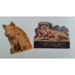 TRADE, shaped advert cards, inc. pig (Harris Bacon), lion (The Lost City), bookmarks (Pears, 4),