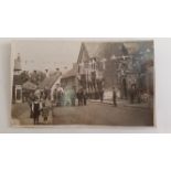 POSTCARD, Market Place Whitwick (Leics), showing Mrs Evelyn Croson and milkcart 1935; Market Place