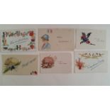 POSTCARDS, WWI inserts for silk embroidered postcards, inc. Xavier Sager, Birds etc., Generally G