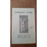 FOOTBALL, signed songsheet, Community Hymns - Wembley Cup Finals, to cover by TP Ratcliffe & Gwladys