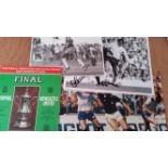 FOOTBALL, signed photos etc., inc. Milla, McDermott (1974 FAC Final programme), Gregory, Lee,