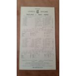 CRICKET, scorecard, England v West Indies, June 1963, Lords test, printed results, VG