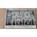 CRICKET, RP p/c, England Test XI, by BP Co. Ltd., dated in ink to top edge (1928), annotated to back