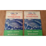 FOOTBALL, programmes for FA Cup Finals, 1961 & 1962, both Tottenham Hotspur, VG, 2