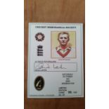 CRICKET, signed CMS card by David Larter, 2009, LE33/100, EX