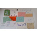 CRICKET, signed album pages, pieces, stickers etc., inc. Graveney, Barrington, Read, Shastri,