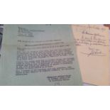 FOOTBALL, signed letter by Jules Rimet, 1954, regarding 20th Anniversary of FIFA, with FIFA reply (