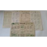 CRICKET, scorecards, 1940s-1950s, inc. England (5) & county matches, slight duplication, FR to VG,