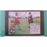 GOLF, postcards, The Rules of Golf by Charles Crombie, in concertina booklet, VG