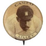 A.T.C., Cricketers, Lilley, celluloid button (21mm dia.), Cameo paper insert, slight staining, G