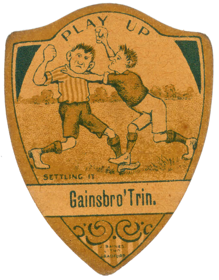 BAINES, shield-shaped rugby card, inc. Halifax, Stradbally, Wakefield Trinity Hunslet & Gainsbro