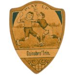 BAINES, shield-shaped rugby card, inc. Halifax, Stradbally, Wakefield Trinity Hunslet & Gainsbro