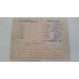 CRICKET, signed programme, Col. Dunlops Scottish XI v Rowans Empire XI, June 1949, to inside page by