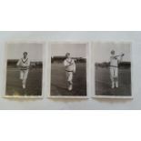 CRICKET, press photos, 1946, showing Toshack's bowling action in training (six sequential images),