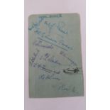 CRICKET, signed album page by Leveson-Gowers XI at the Scarborough Festival (1936), signatures (