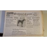 NEWSPAPERS, Greyhound Racing, inc. Greyhound Express (April-May1936), folded, some staining,